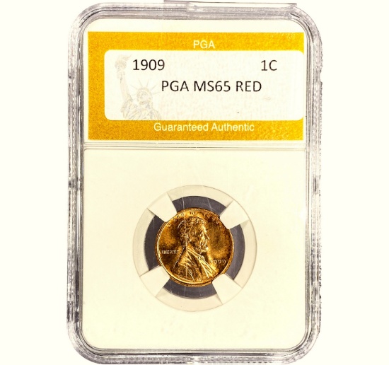 1909 Lincoln Wheat Cent PGA MS65 RED