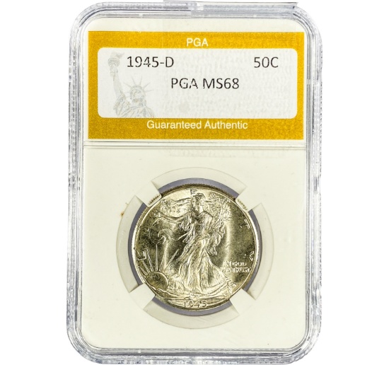 1945-D Walking Liberty Half Dollar PGA MS68