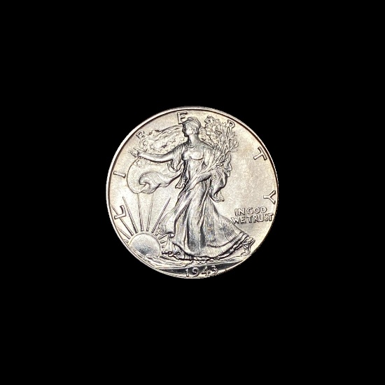 1943-D Silver Walking Liberty Half Dollar GEM BU