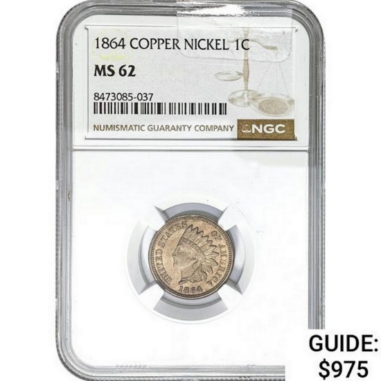1864 Indian Head Cent  MS62