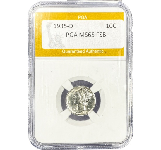 1935-D Mercury Dime PGA MS65 FSB