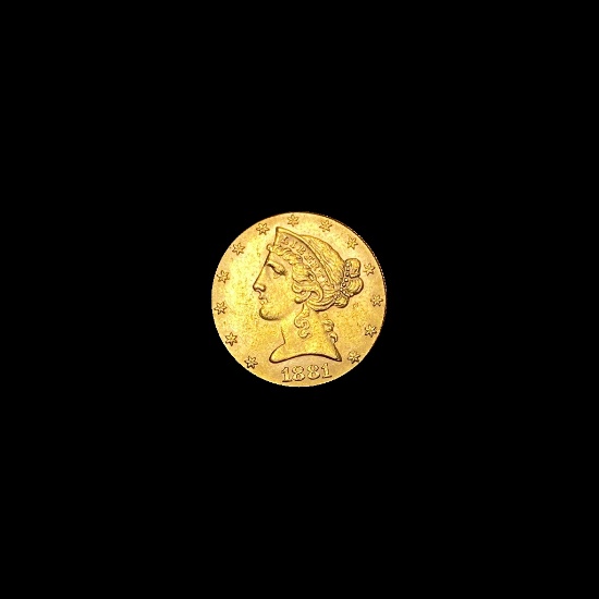 1881 Liberty Head Half Eagle $5 Gold UNCIRCULATED