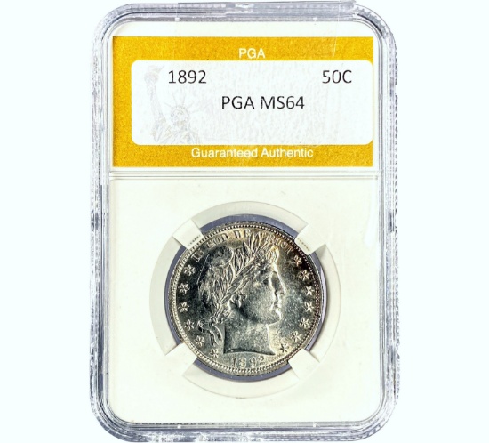 1892 Barber Half Dollar PGA MS64