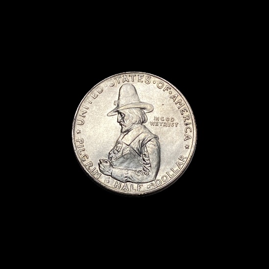 1920 Silver Pilgrim Half Dollar CLOSELY UNCIRCULATED