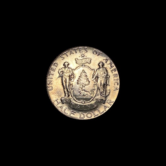 1920 Silver Half Dollar Maine CHOICE AU