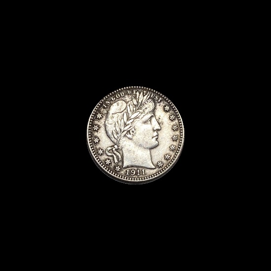 1911-D Barber Silver Quarter CLOSELY UNCIRCULATED