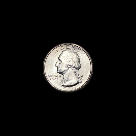 1934 Washington Silver Quarter GEM BU