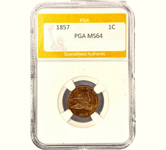1857 1C Flying Eagle Cent PGA MS64