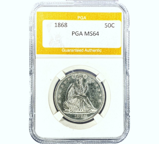 1868 Seated Liberty Half Dollar PGA MS64