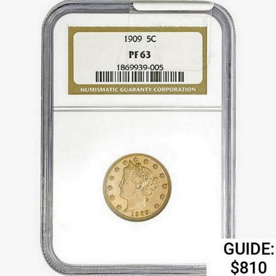 1909 Liberty Victory Nickel NGC PF63