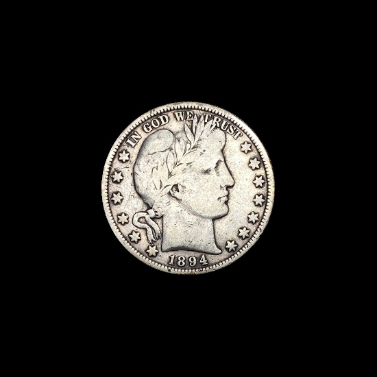 1894 Silver Barber Half Dollar NICELY CIRCULATED