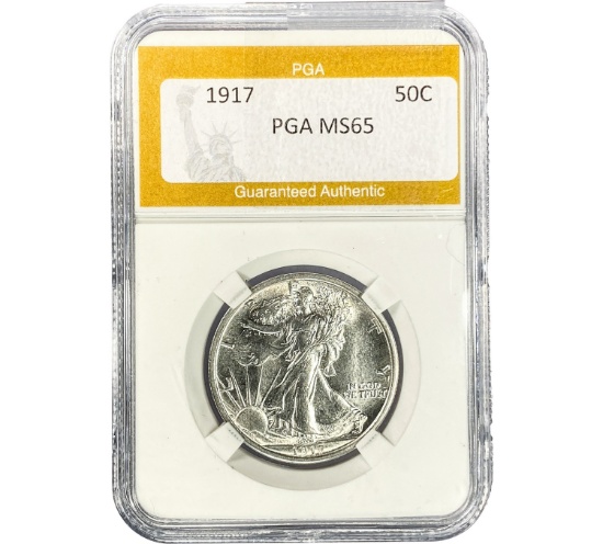 1917 Walking Liberty Half Dollar PGA MS65