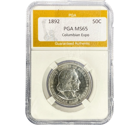1892 Columbian Expo Half Dollar PGA MS65