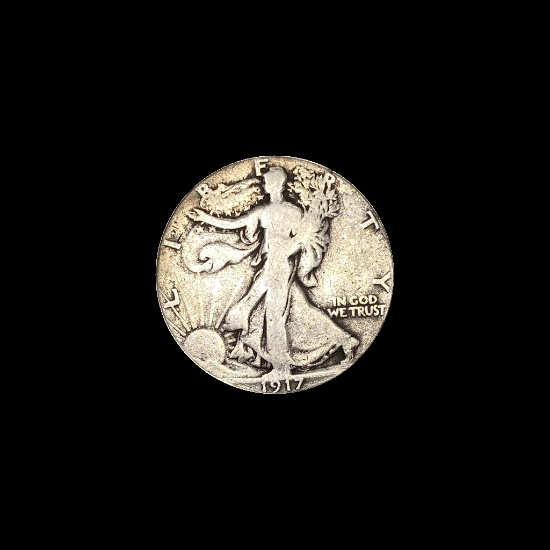 1917-D Walking Liberty Half Dollar NICELY CIRCULATED
