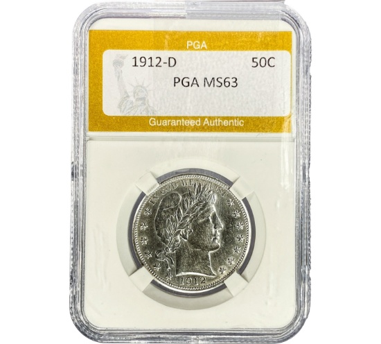 1912-D Barber Half Dollar PGA MS63