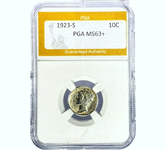 1923-S Mercury Dime PGA MS63+
