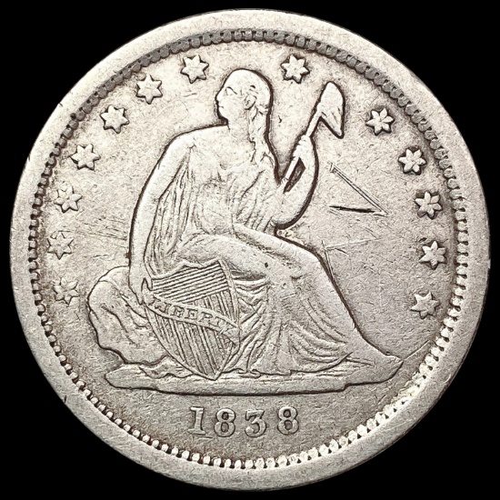 1838 Seated Liberty Quarter NICELY CIRCULATED