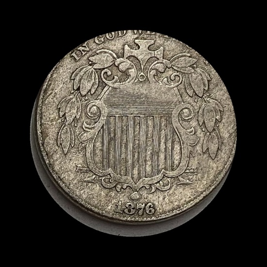 1876 Shield 5 Cent CLOSELY UNCIRCULATED