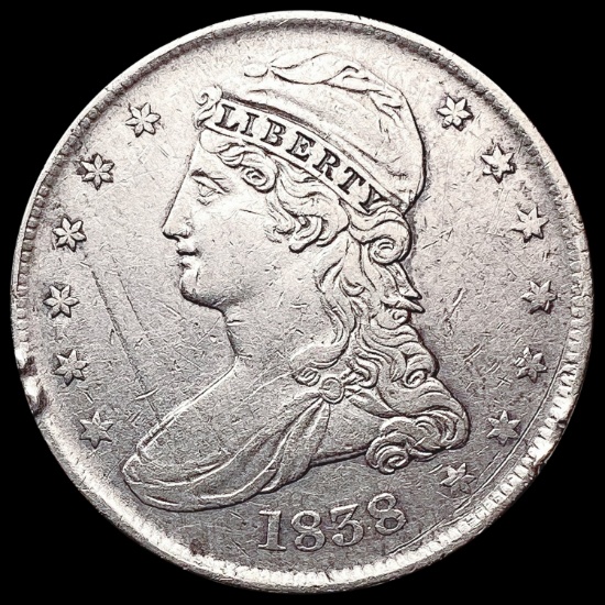 1838 Capped Bust Half Dollar NEARLY UNCIRCULATED