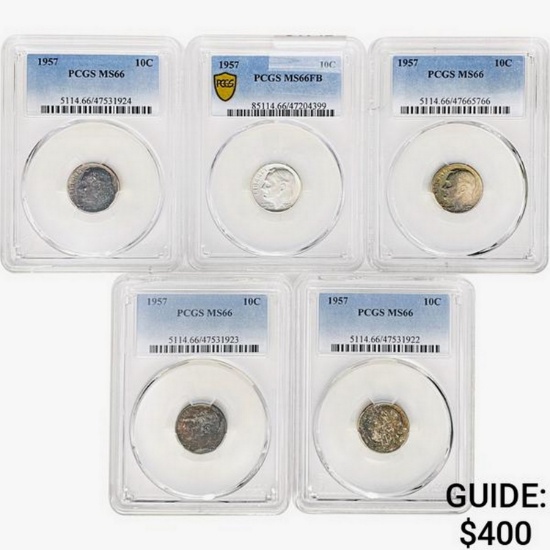 [5]1957 Roosevelt Dime PCGS MS66