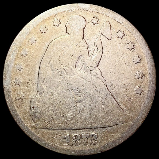 1872 Seated Liberty Dollar NICELY CIRCULATED