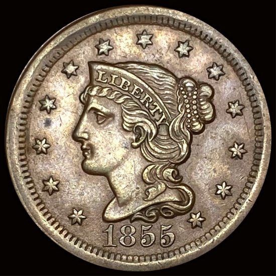 1855 Braided Hair LG Cent UNCIRCULATED