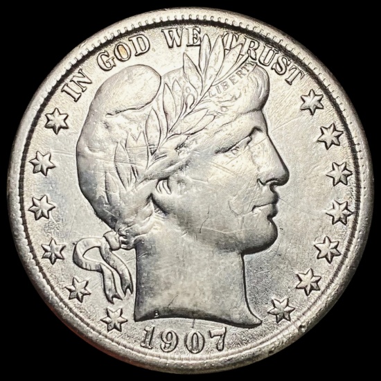 1907-O Barber Half Dollar CLOSELY UNCIRCULATED