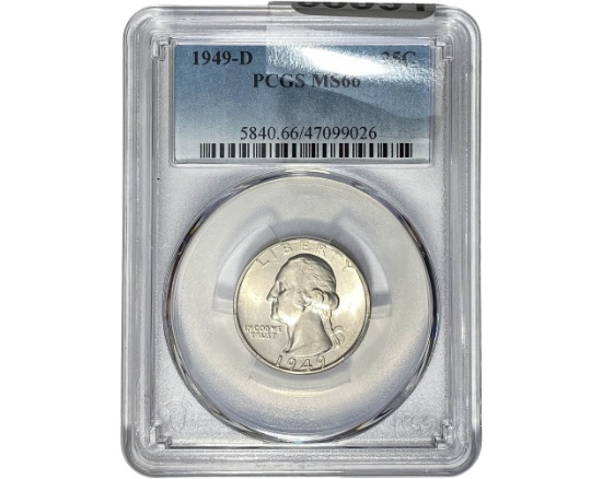 1949-D Washington Silver Quarter PCGS MS66