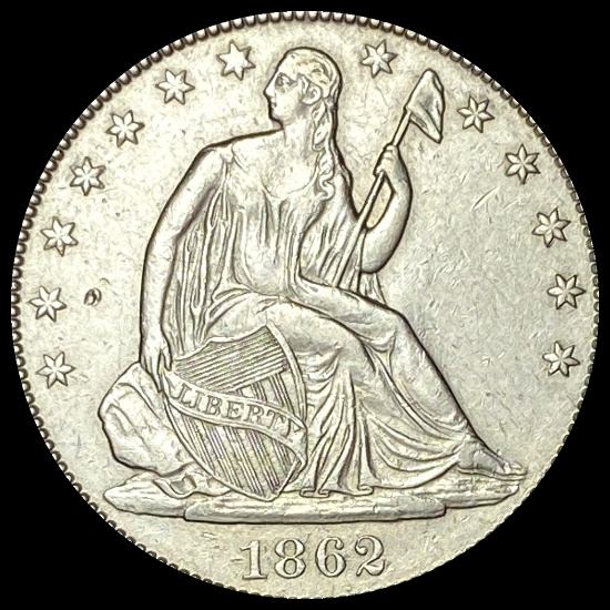 1862-S Silver Half Dollar CLOSELY UNCIRCULATED