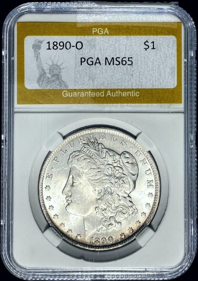 1890-O Morgan Silver Dollar PGA MS65