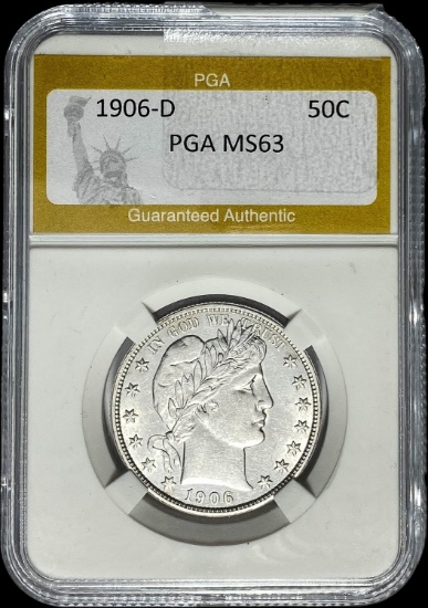 1906-D Barber Half Dollar PGA MS63