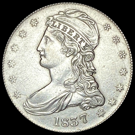 1837 Capped Bust Half Dollar NEARLY UNCIRCULATED