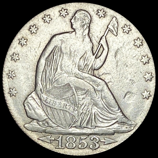 1853 Arrows Seated Liberty Half Dollar NEARLY UNCIRCULATED