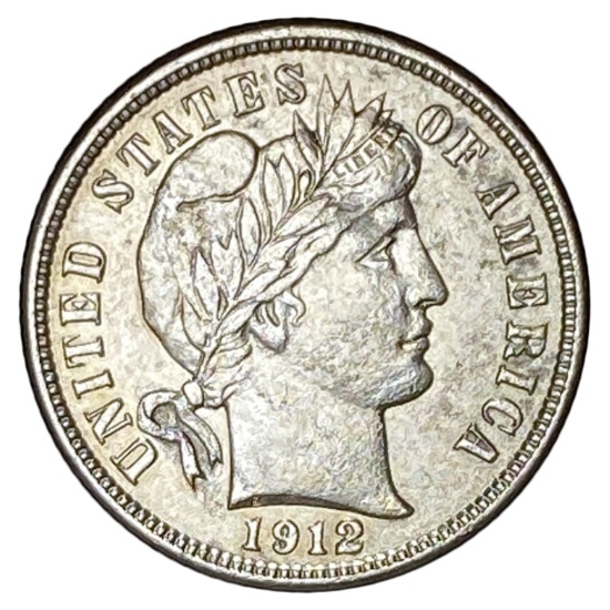 1912-D Silver Barber Dime CHOICE AU