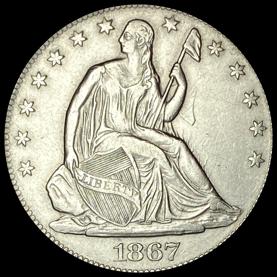 1867-S Silver Half Dollar CLOSELY UNCIRCULATED