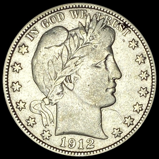 1912-D Silver Barber Half Dollar LIGHTLY CIRCULATED