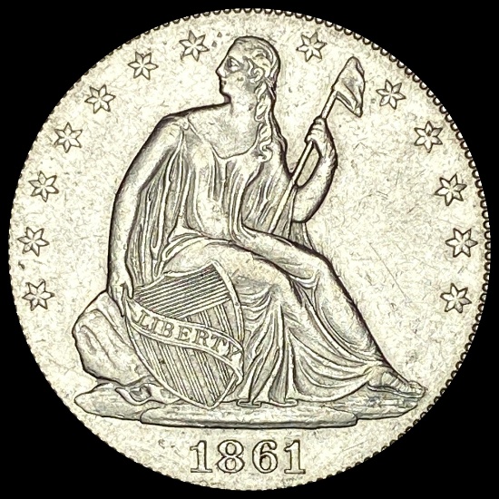 1861 Silver Half Dollar (Seated Liberty) CLOSELY UNCIRCULATED