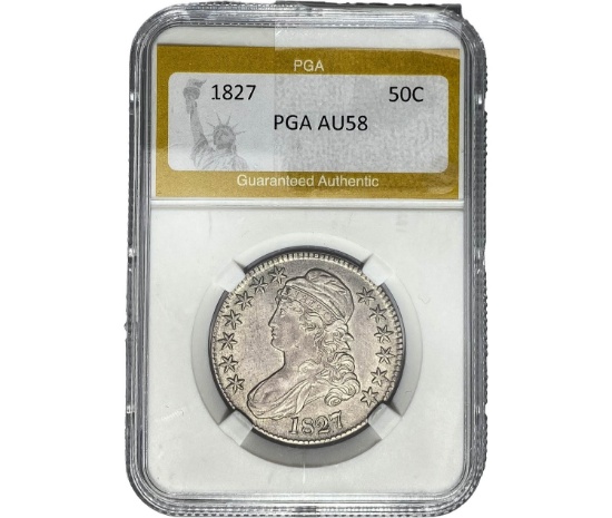 1827 Capped Bust Half Dollar PGA AU58