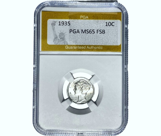 1935 Mercury Dime PGA MS65 FSB