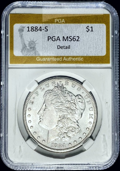 1884-S Morgan Dollar PGA MS62