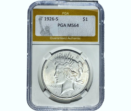 1926-S Silver Peace Dollar PGA MS64