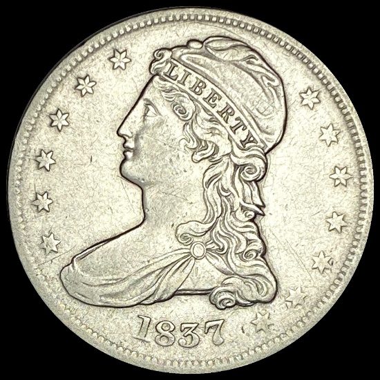 1837 Capped Bust Half Dollar LIGHTLY CIRCULATED