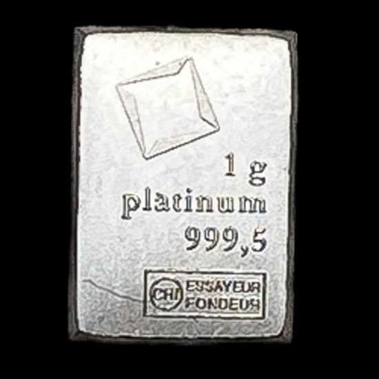 1g Platinum 999.5 Bar Argor-Heraeus. HIGH GRADE