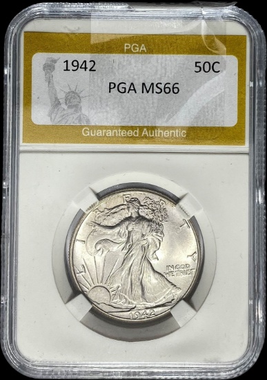 1942 Walking Liberty Half Dollar PGA MS6