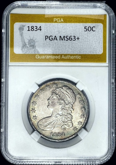 1834 Capped Bust Half Dollar PGA MS63+