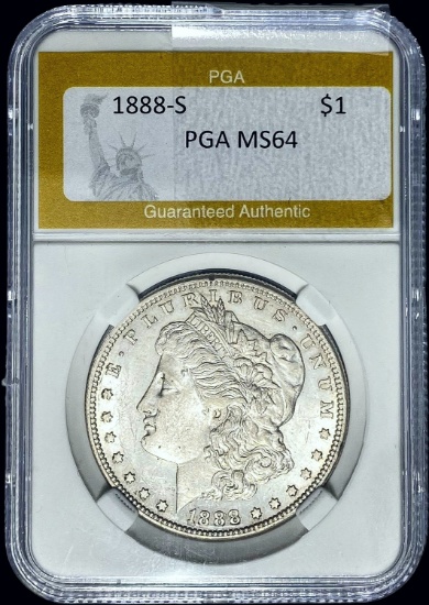 1888-S Morgan Silver Dollar PGA MS64