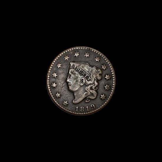 1819 Coronet Head Large Cent LIGHTLY CIRCULATED