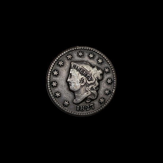 1827 Copper Large Cent LIGHTLY CIRCULATED