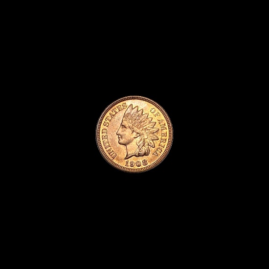 1908 Indian Head Cent GEM BU