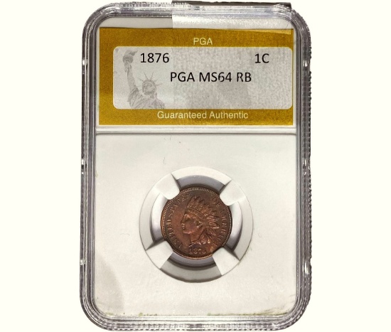 1876 Indian Head Cent PGA MS64 RB